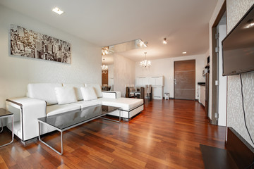 Naklejka na ściany i meble Interior, beautiful apartment, luxurious living room
