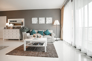 Interior, beautiful apartment, luxurious living room