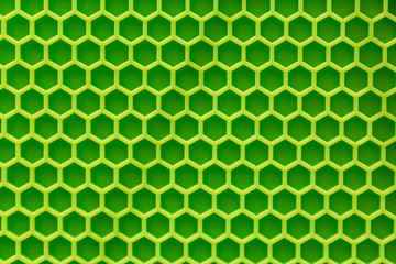 Background cell mosaic - abstract geometric hexagonal grid, shades of green. Honeycomb texture. Creative Design Templates.