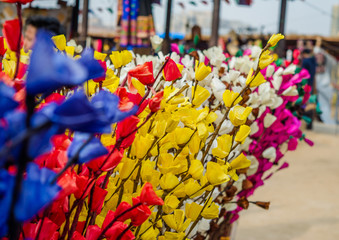 Colorful paper flowers from Surajkund handicraft fair
