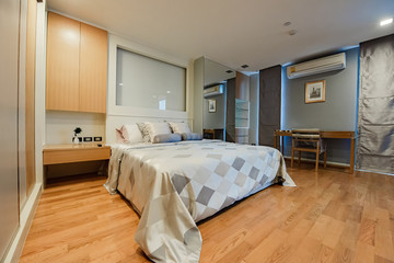 White bedroom interior ,cozy space