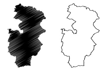 Walbrzych City (Republic of Poland, Lower Silesian Voivodeship) map vector illustration, scribble sketch City of Walbrzych map