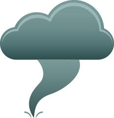 Detailed 3D Colored Weather Forecast Icon for Hurricane (Tornado Alert)