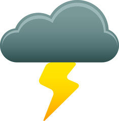 Detailed 3D Colored Weather Forecast Icon for Thunderstorm