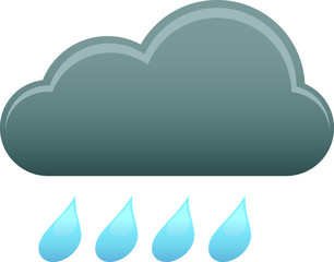 Detailed 3D Colored Weather Forecast Icon for Rainfall