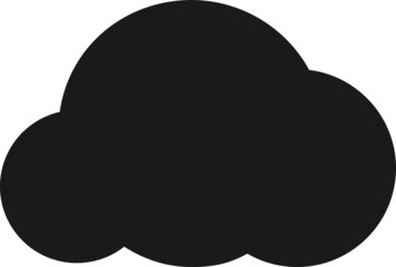 Black Flat Weather Forecast Icon for Heavy Cloud