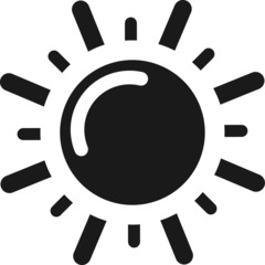 Black Flat Weather Forecast Icon for Sunny