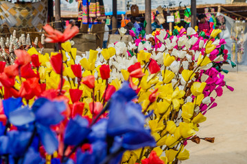 Colorful paper flowers from Surajkund handicraft fair
