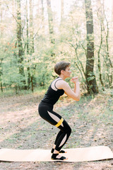 woman sport exercise pilates outside yoga comfort