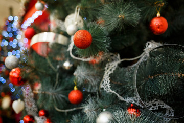 New Year toys on the tree, new year, garland