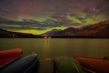 Edith Lake, Jasper Alberta Kanada aurora borealis northern lights