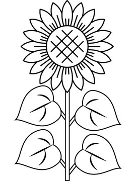 recommend clip art: 一本のひまわり（線画）