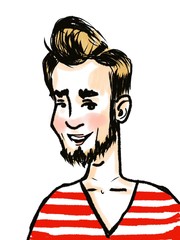 handsome young happy man smiling portrait isolated on white