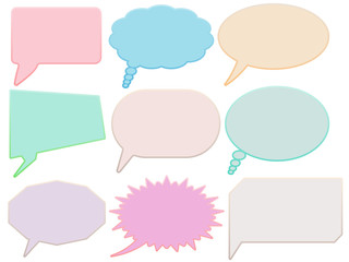 Illustration of Various Designs of Colorful Speech Bubbles on White Background