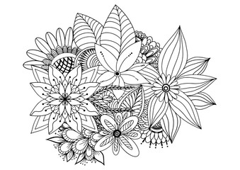 Floral seamless border of a wild flowers and herbs on a white background. Hand drawn illustrator vector.