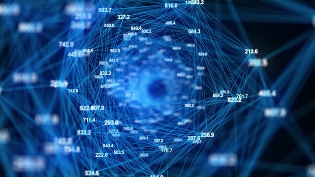 Flying through digital data tunnel