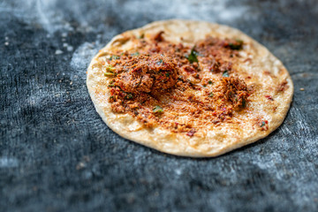 Preparation of organic tandoor bread and layered bread, one of the local flavors of Antioch