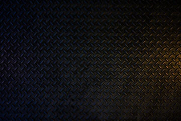Seamless Metal Floor Plate With Diamond Pattern.Black metal background or black steel surface