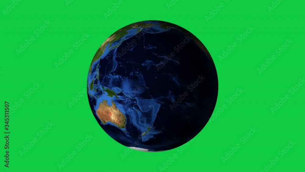 Canvas Prints earth spinning or planet earth rotation animation motion graphics with green screen background. elem