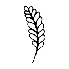 tree branches, eucalyptus, palm leaves, herbs and flowers silhouettes.Hand drawn vector frame. Floral wreath with leaves for wedding and holiday. Decorative elements for design. Isolated. doodles