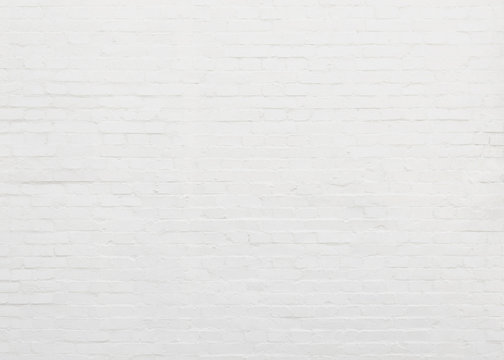 Fototapeta White painted brick wall texture, bright and clean background