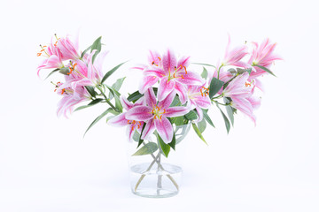 bouquet of Lily's in vase