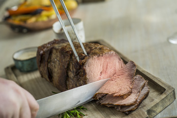 Roast Beef being Sliced © Andrew
