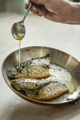 Cooked Fish in Pan