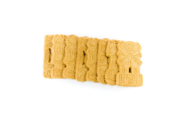 Spekulatius Kekse auf weißem Hintergrund