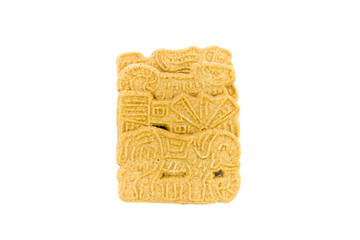 Spekulatius Kekse auf weißem Hintergrund