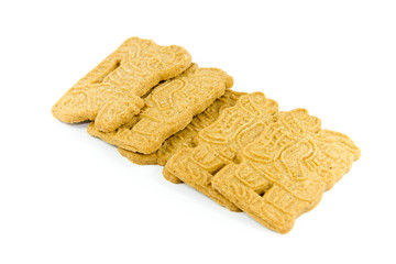 Spekulatius Kekse auf weißem Hintergrund