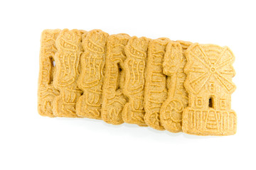 Spekulatius Kekse auf weißem Hintergrund