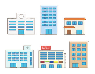 建物 施設 いろいろ お店 学校 病院 家 ビル セット