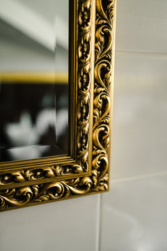 gold baguette edge of the mirror Stock Photo | Adobe Stock