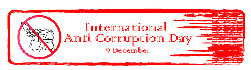  Design banner international anti-corruption day,  9 December,  poster anti corruption illustration for printing