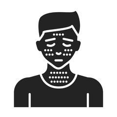 Skin rash glyph black icon. Dermatological diseases. Allergy symptom. Pictogram for web page, mobile app, promo. UI UX GUI design element. 
