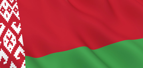 National Fabric Wave Closeup Flag of Belarus