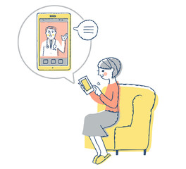 オンライン診察を受ける患者