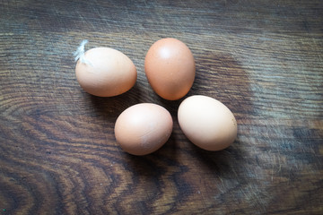 eggs on wooden table