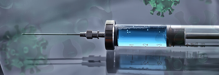 syringe and ampoule, coronavirus vaccine, concept medicine vaccination protection covid 19