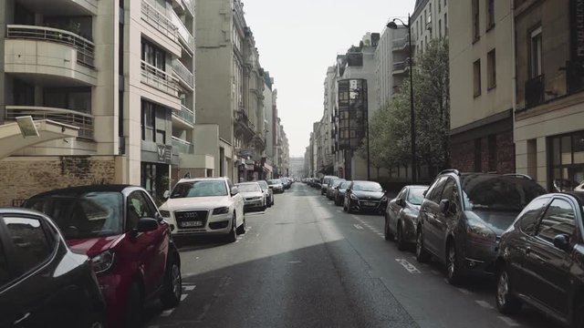 Paris, France / 04 13 2020 : Empty street in Paris france, during coronavirus / covid-19 lockdown 4K