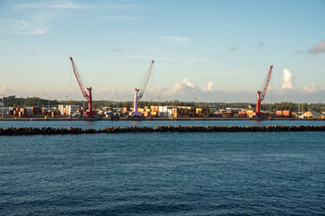 Fototapeta premium container cargo freight ship in port