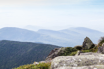 Rocks and Adirondack Mountains view