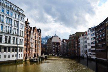 City view over canal, Hamburg, Germany