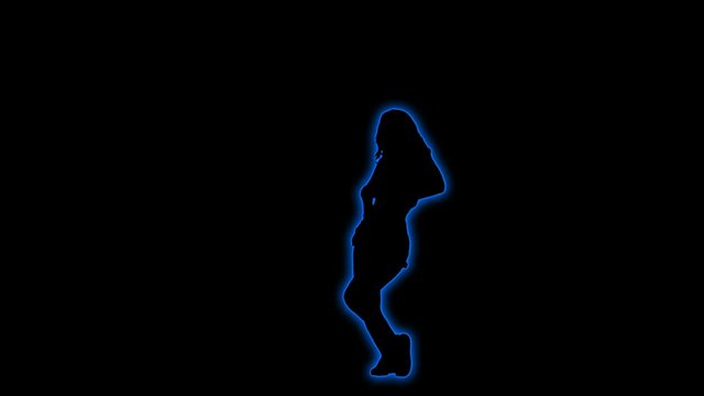 Club Dancer Neon Silhouette