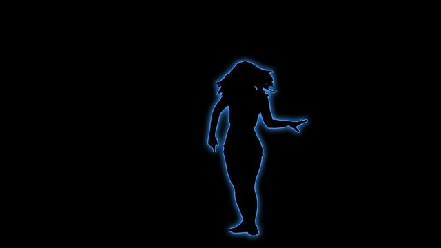 Neon Disco Dancer Silhouette