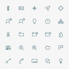 25 business line icons