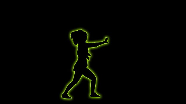 Sexy Girl Glowing Neon Silhouette