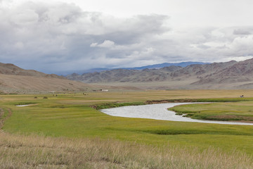 Fototapeta na wymiar Mongolia landscape. Altai Tavan Bogd National Park in Bayar-Ulgii