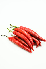 Red Chili or peppers or Capsicums , shots on isolated white background.